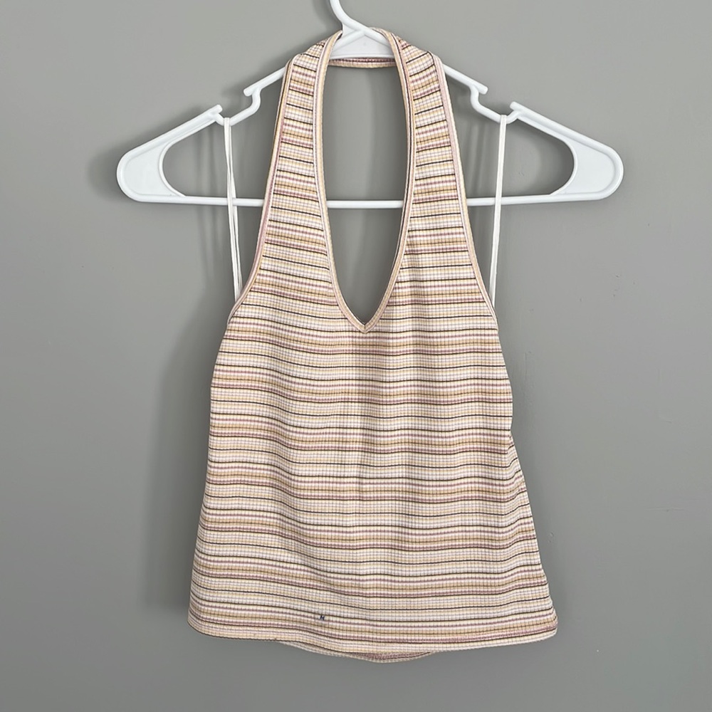 American Eagle knit halter crop top, size M
